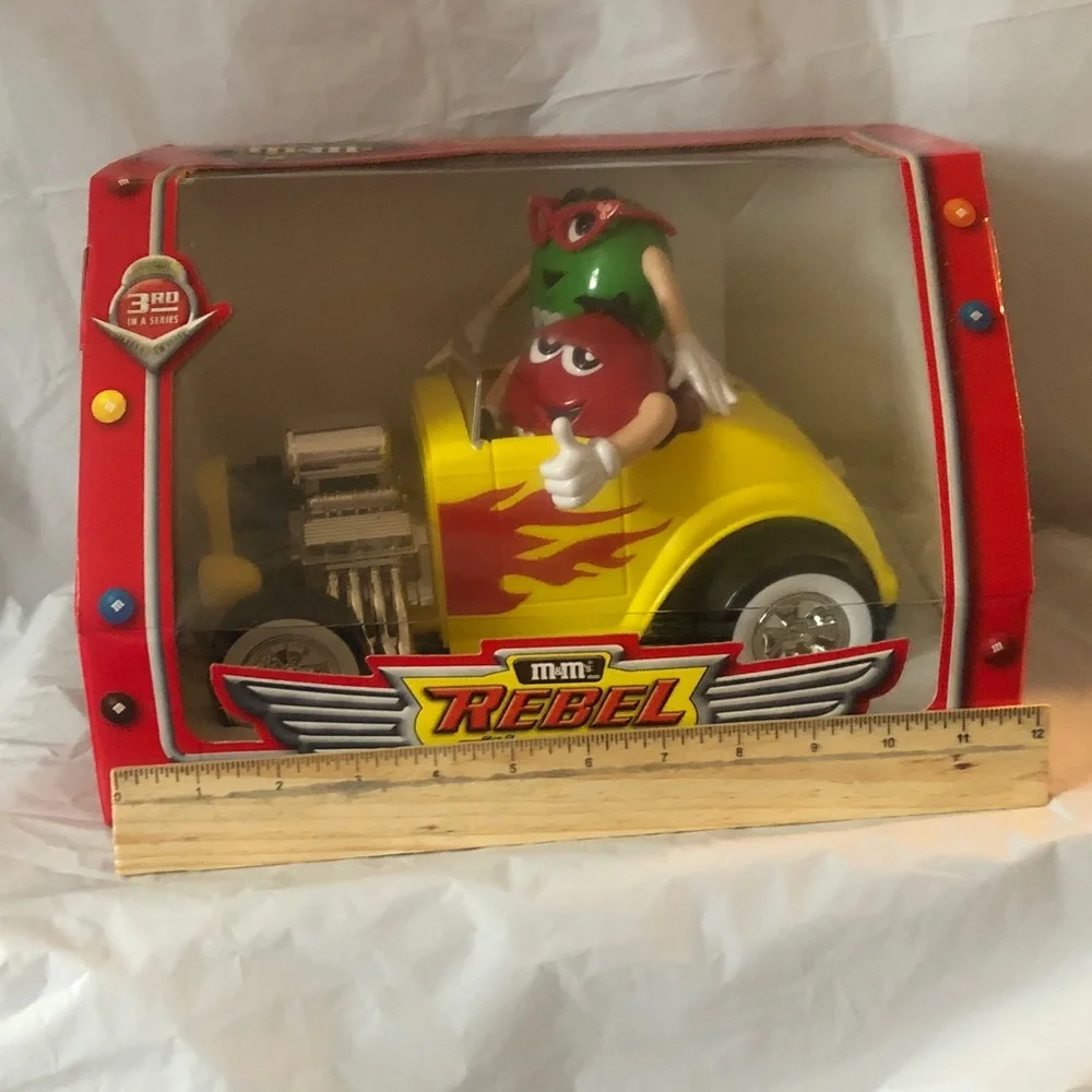 M & M Rebel without a clue Hot Rod candy dispenser new old stock 12” - 3rd in se
